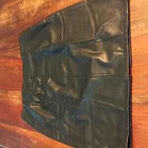 Faux leather black skirt